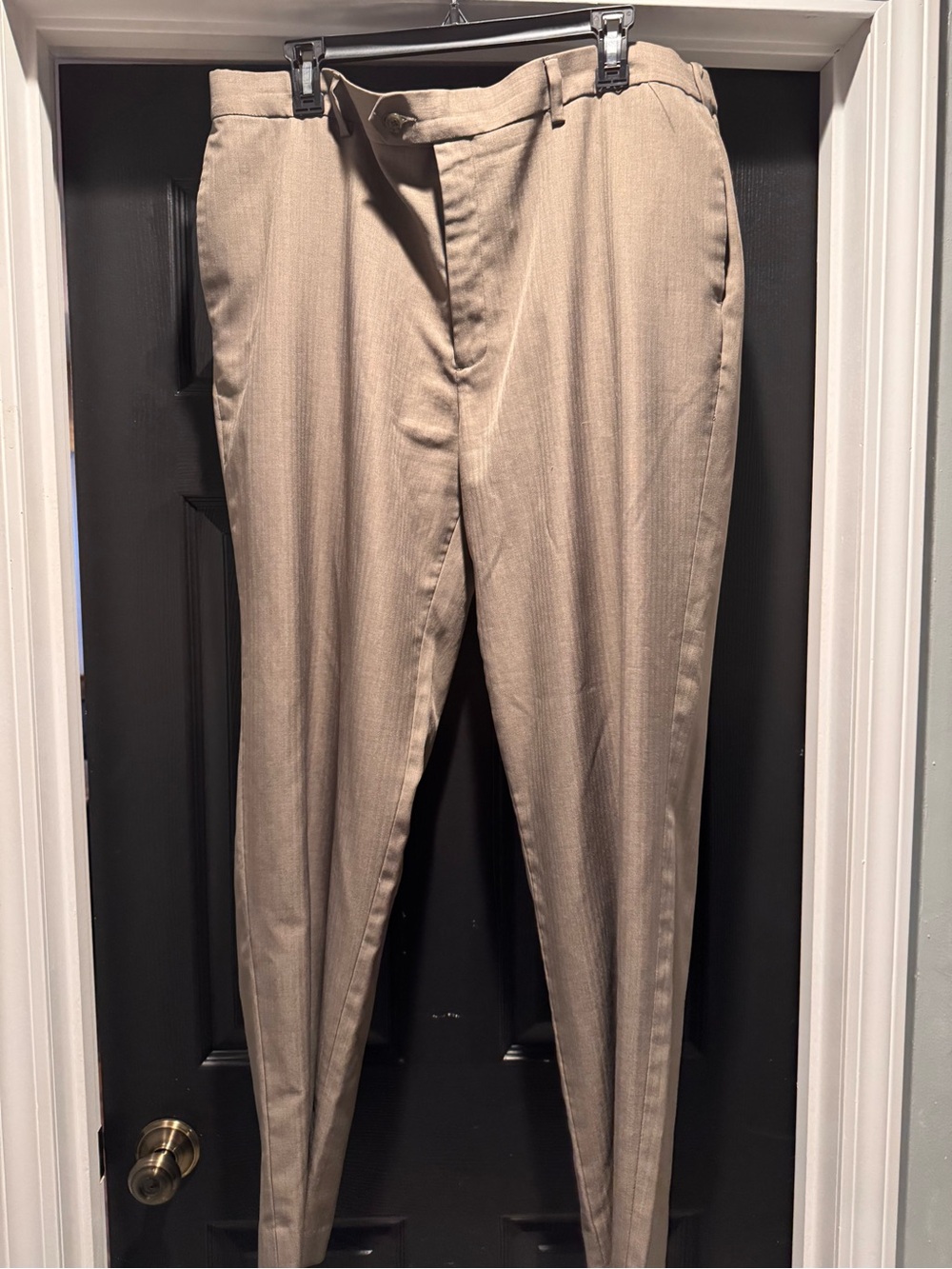Savane Men's Tan Dress Pants - Straight Tailored Style